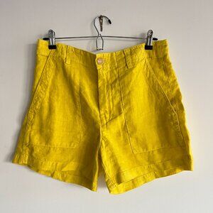 Velvet by Graham and Spencer, Fallon heavy linen short, sz 6, yellow/sun